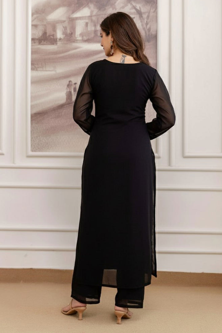 Black Color Georgette Fabric Readymade Salwar Suit | Buy Online India