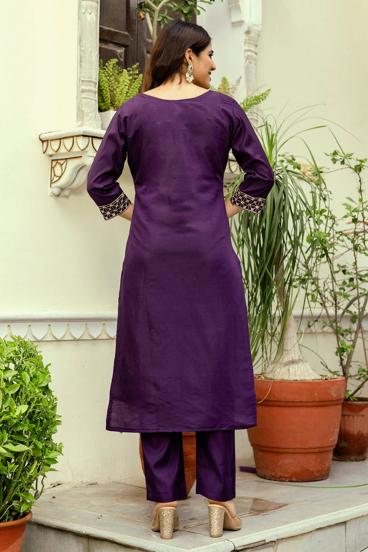 Purple Color Rayon Fabric Readymade Salwar Suit