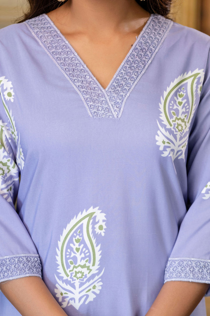 Lavender Color Rayon Fabric Readymade Salwar Suit