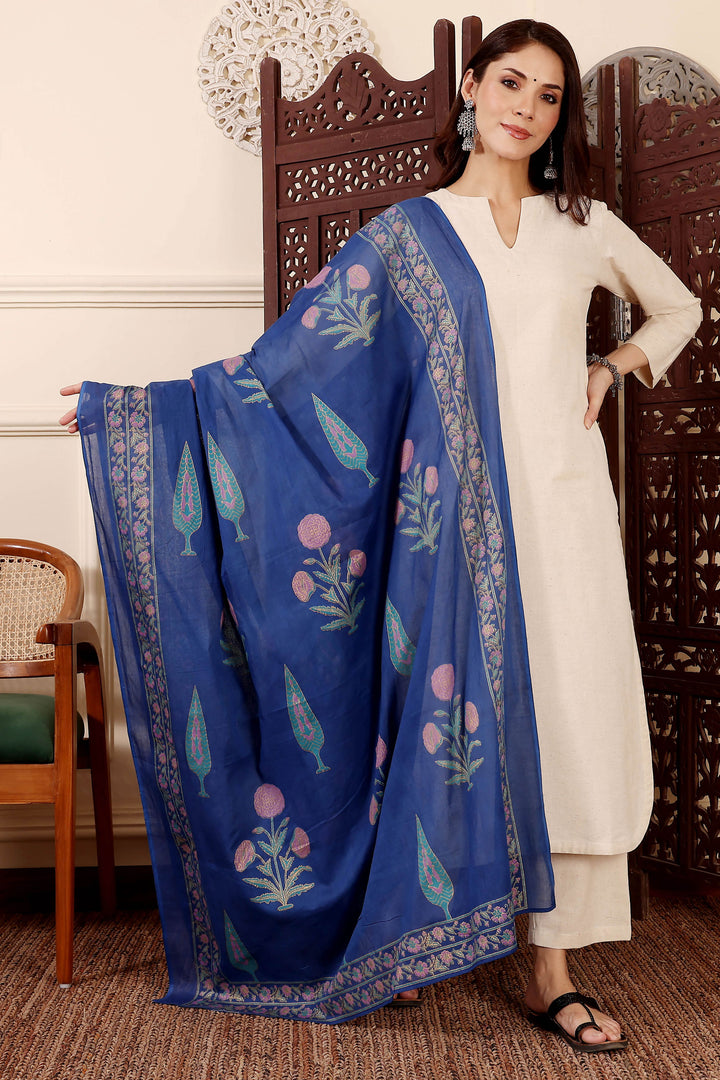 Cream Color Chanderi Silk Readymade Printed Salwar Suit