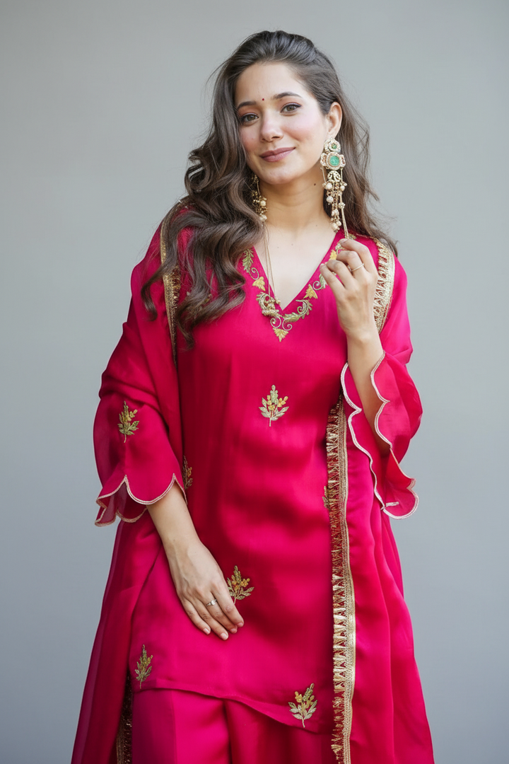Rani Color Art Silk Fabric Readymade Salwar Suit | Buy Online India
