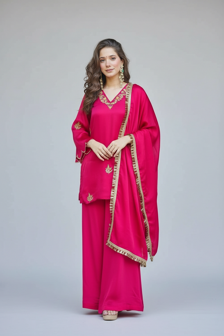 Rani Color Art Silk Fabric Readymade Salwar Suit | Buy Online India
