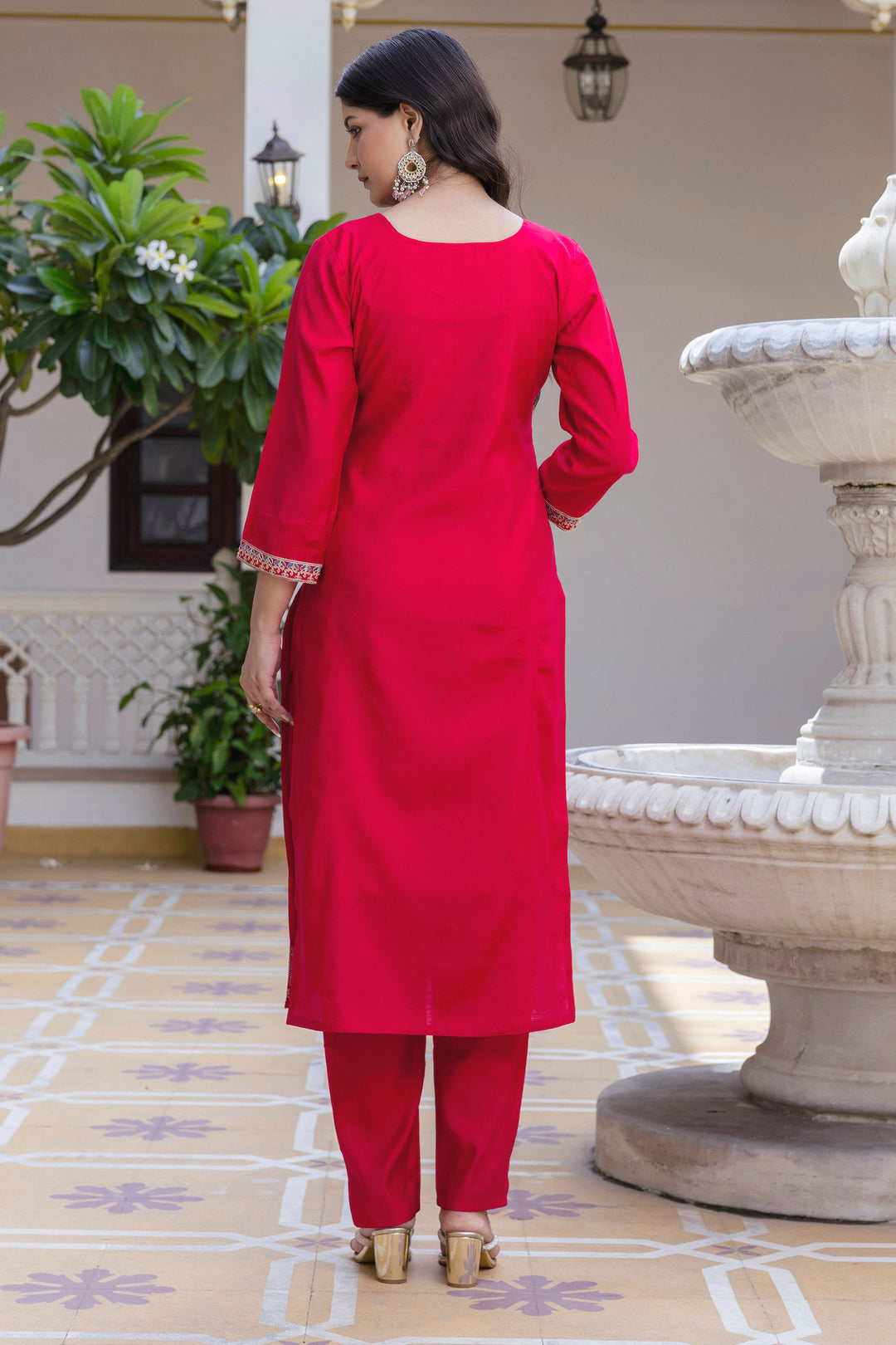 Rani Color Sober Readymade Salwar Suit In Viscose Fabric