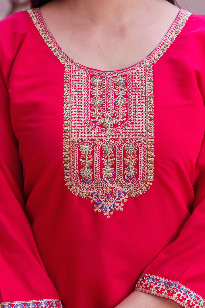 Rani Color Sober Readymade Salwar Suit In Viscose Fabric