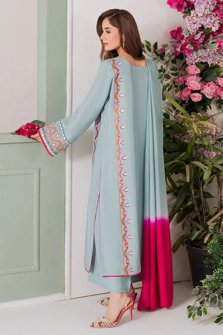 Cyan Color Crepe Fabric Beautiful Festive Style Salwar Suit
