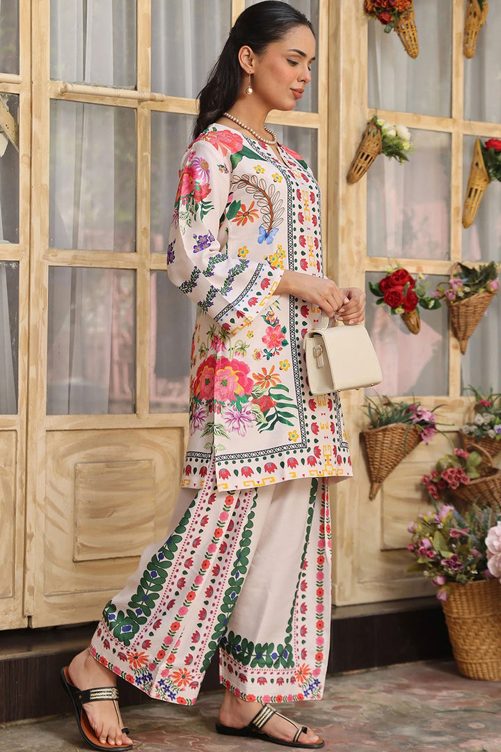 Rayon Off White Color Readymade Co Ord Set