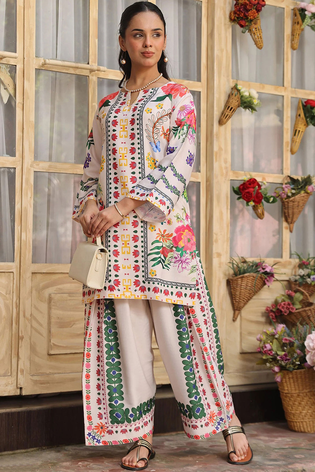 Rayon Off White Color Readymade Co Ord Set