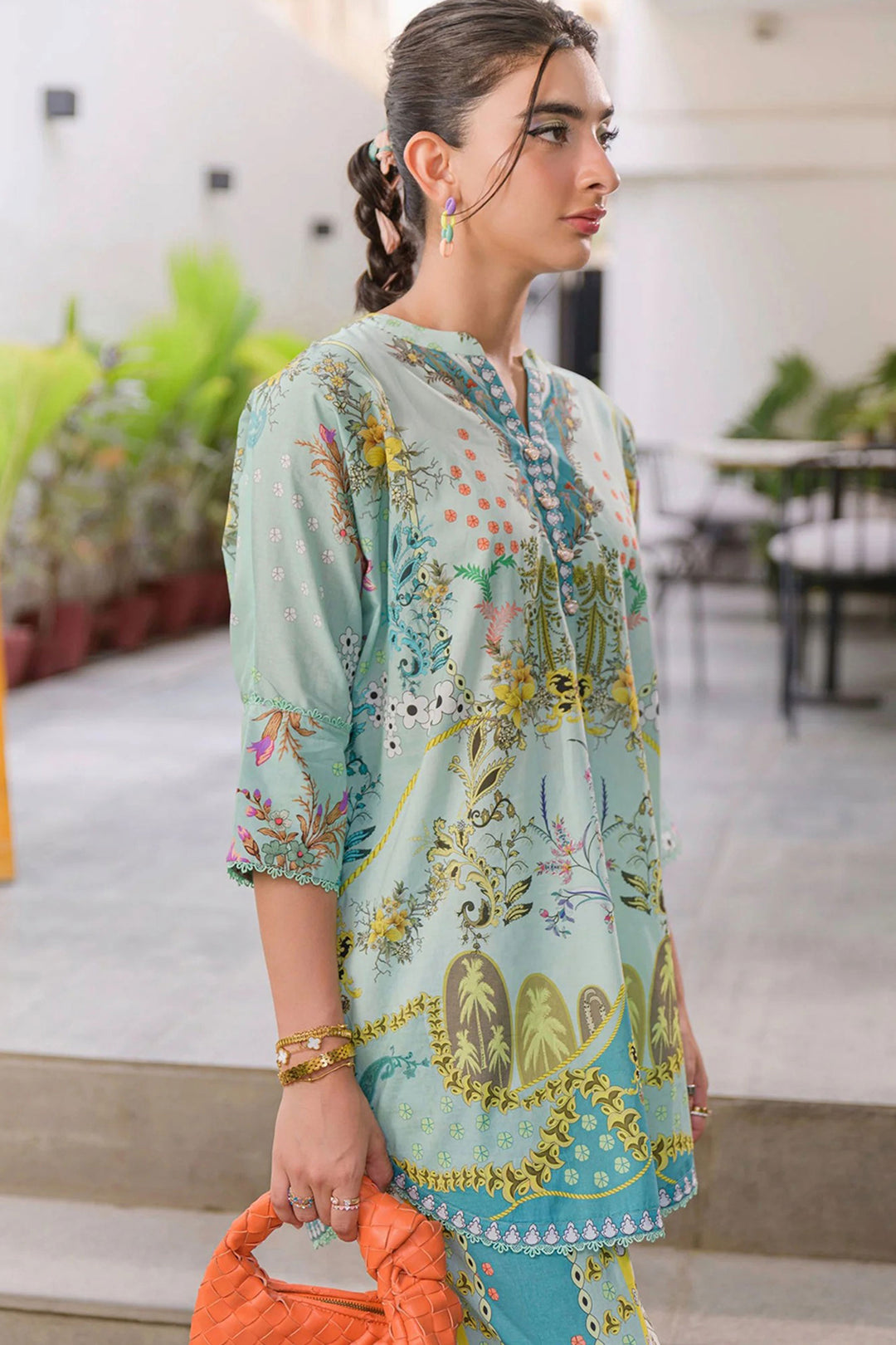 Readymade Rayon Co Ord Set In Sky Blue Color