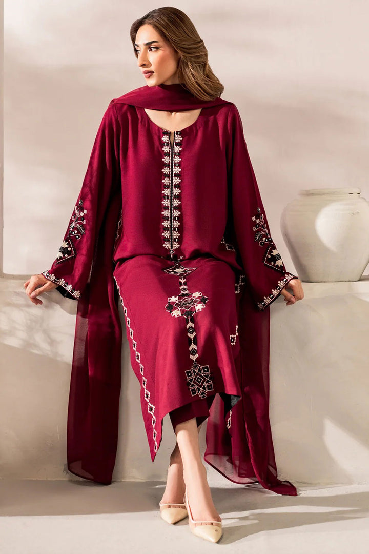 Red Chanderi Silk Readymade Salwar Suit | Buy Online India