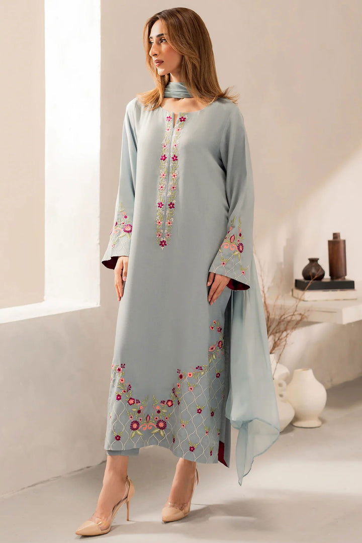 Light Cyan Color Chanderi Silk Readymade Salwar Suit | Buy Online India