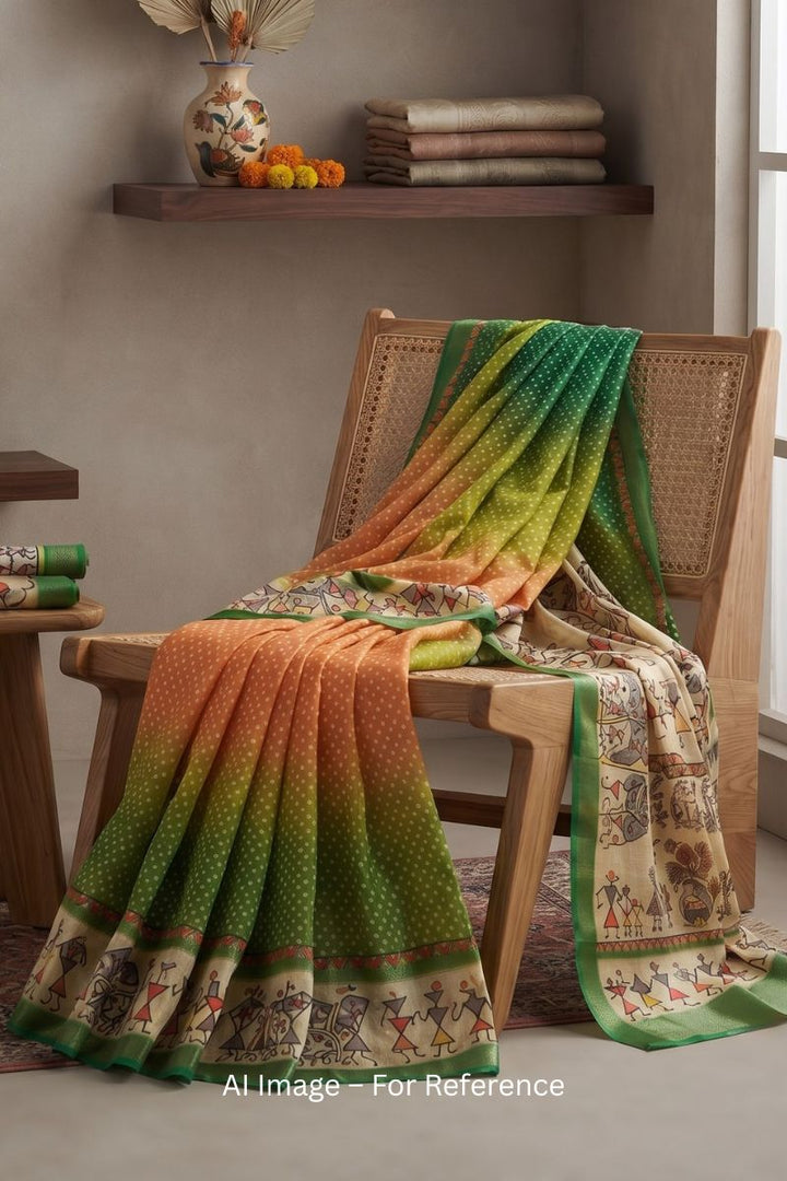 Trendy Soft Silk Multi Color Saree With Zari Border Work