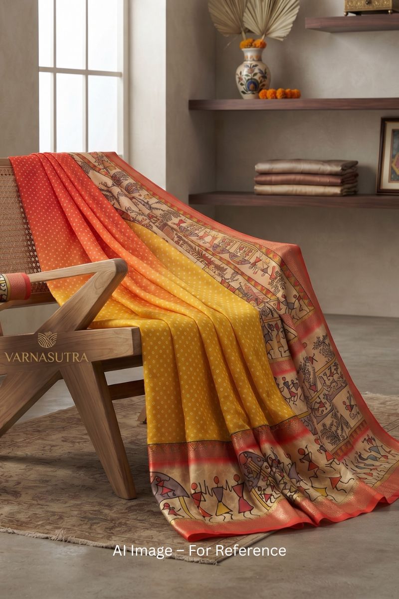 Multi Color Zari Border Work On Soft Silk Chic Saree