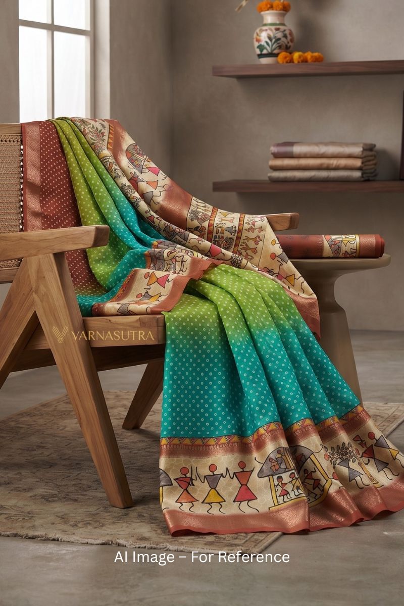 Zari Border Work On Soft Silk Multi Color Gorgeous Saree