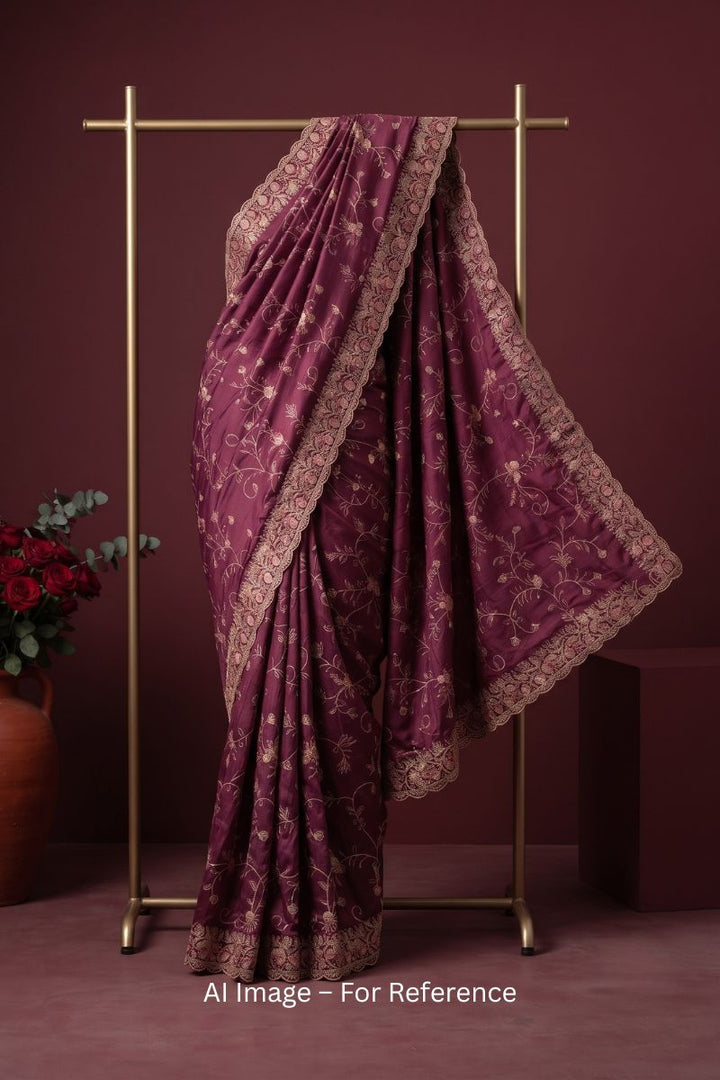 Pink Gorgeous Fancy Fabric Embroidered Saree