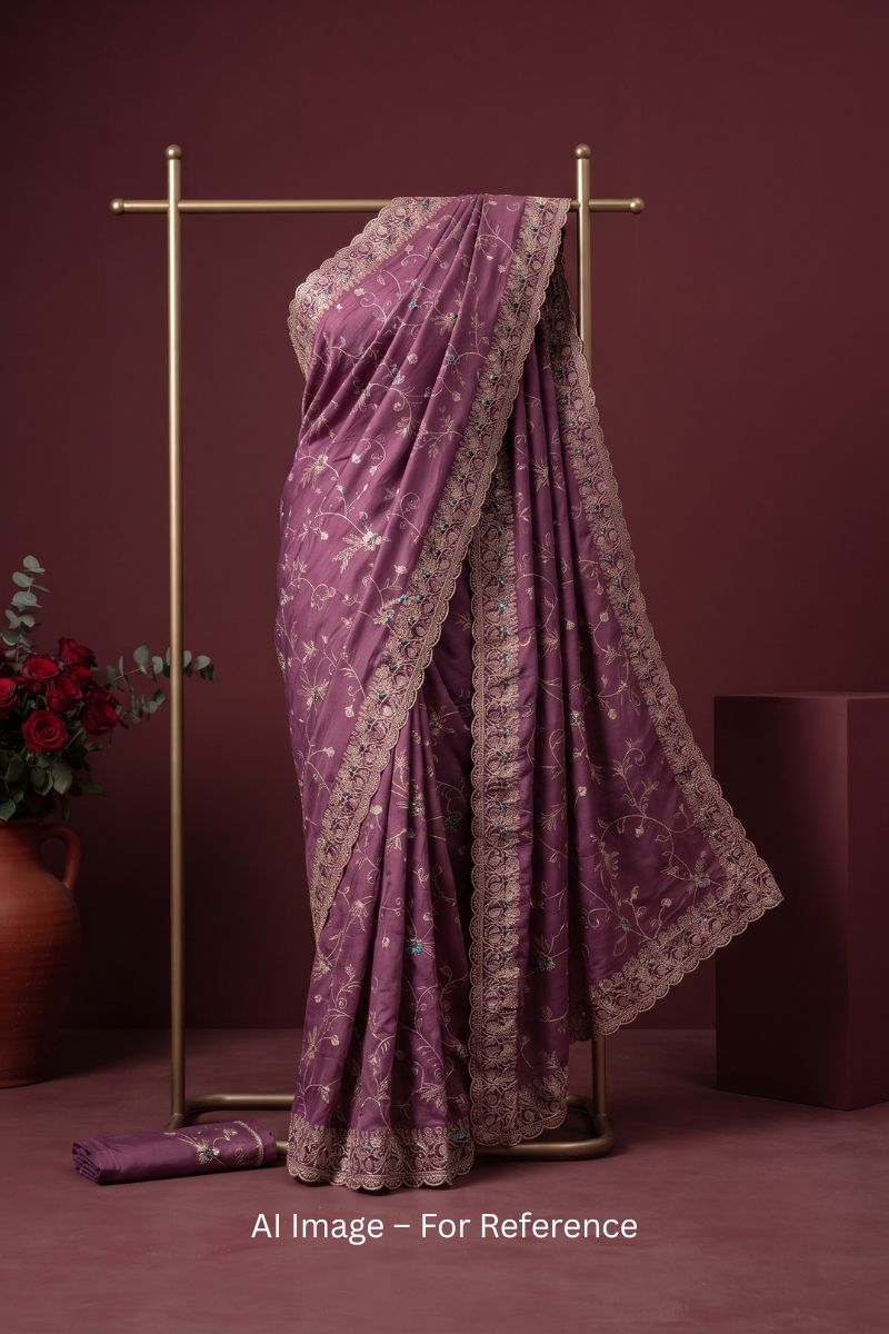 Pink Color Fancy Fabric Saree With Zarkan Diamond Work