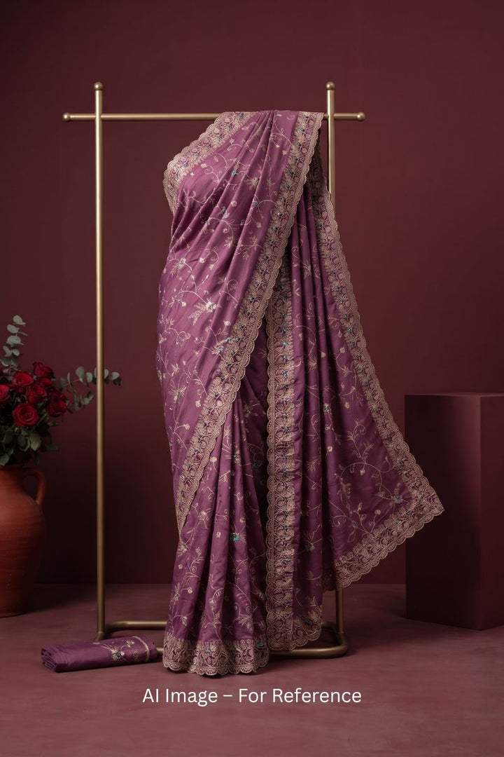 Pink Color Fancy Fabric Saree With Zarkan Diamond Work