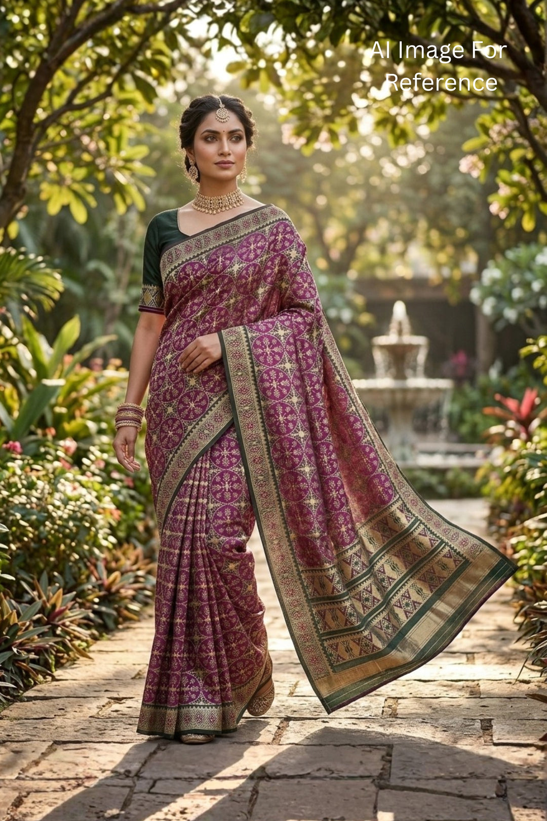 Printed Work On Attractive Art Silk Fabric Saree In Purple Color