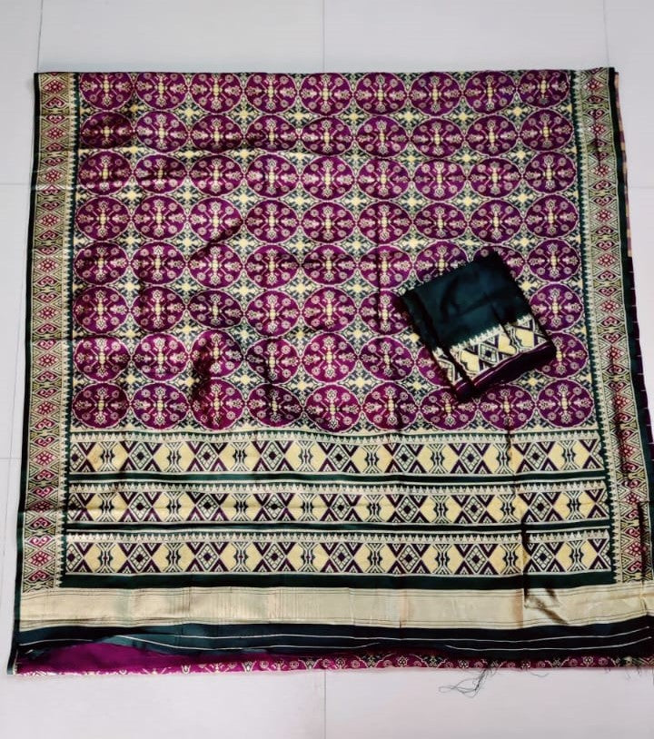 Printed Work On Attractive Art Silk Fabric Saree In Purple Color