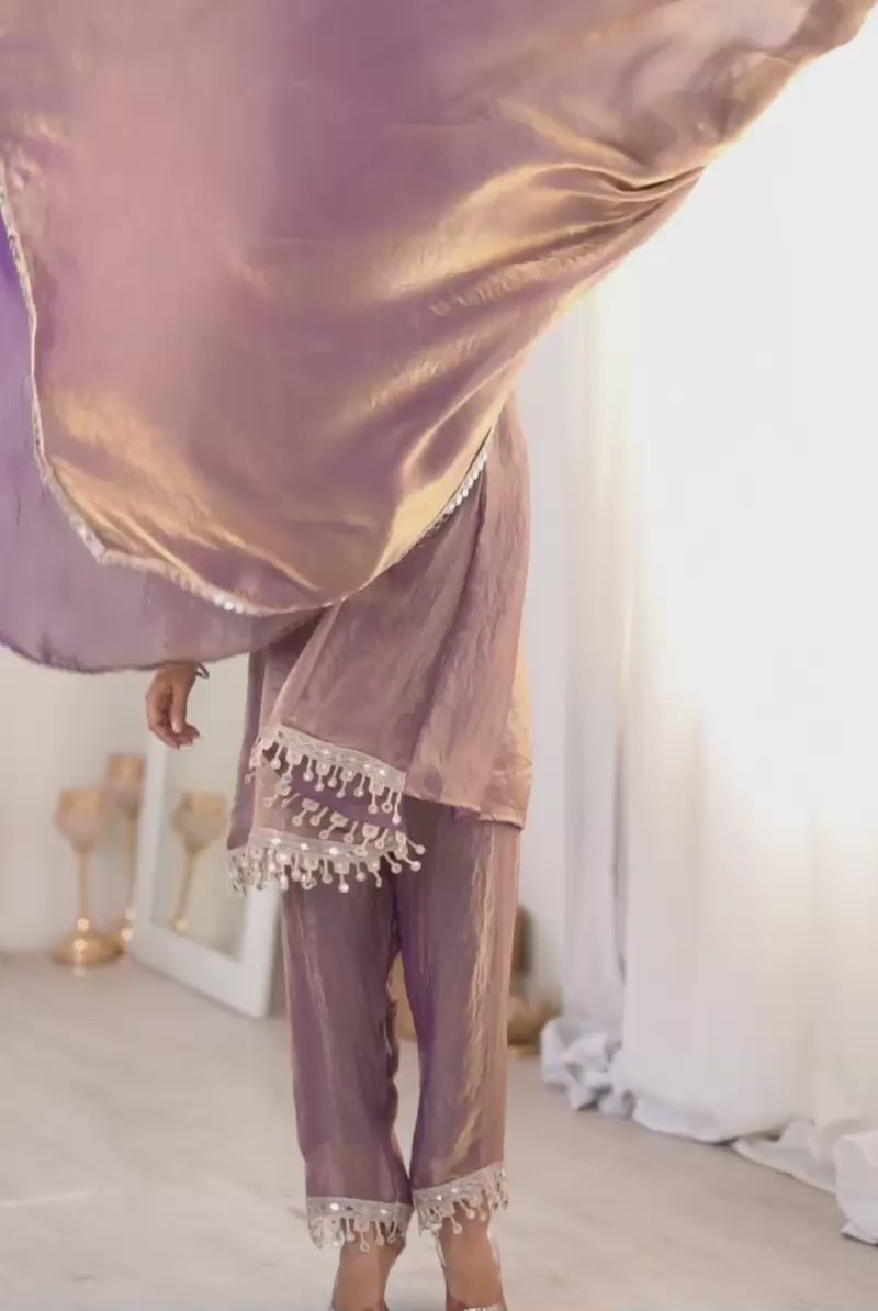 Purple Color Art Silk Fabric Beautiful Readymade Salwar Suit