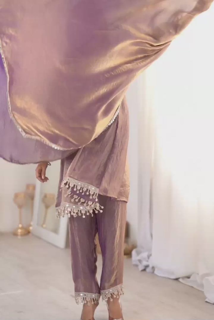 Purple Color Art Silk Fabric Beautiful Readymade Salwar Suit