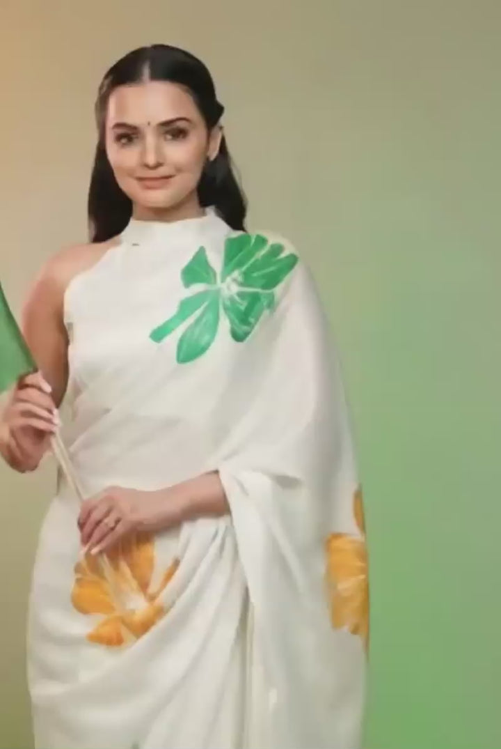 Tiranga Tales Glamorous Printed Art Silk Saree