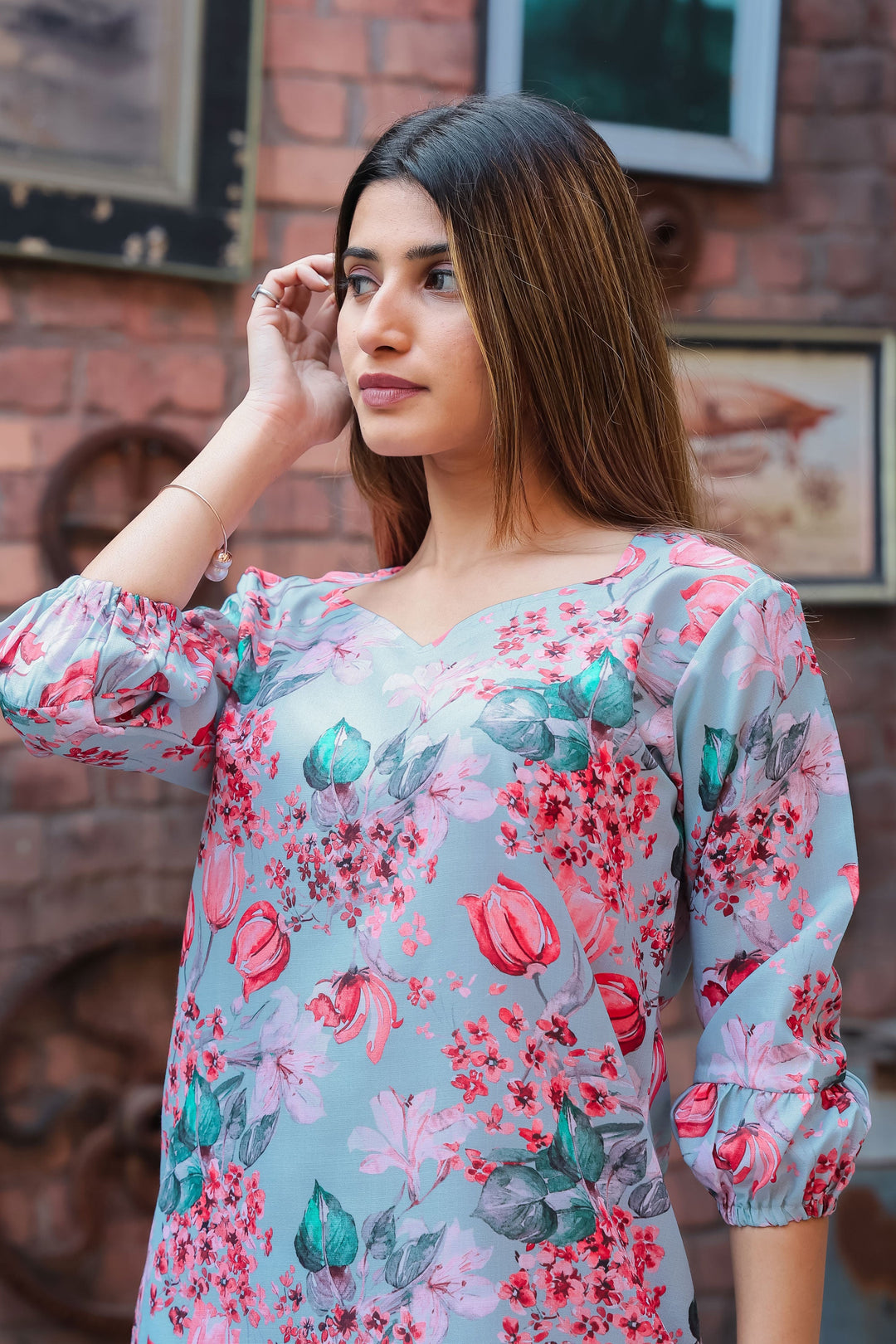 Cotton Fabric Casual Style Mesmeric Co-Ord Set In Grey Color | Buy Online India