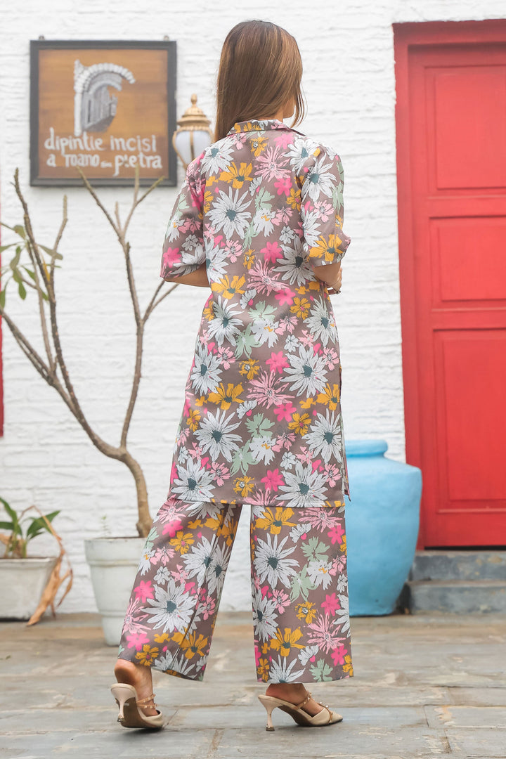 Chikoo Color Cotton Fabric Casual Style Lovely Co-Ord Set | Buy Online India