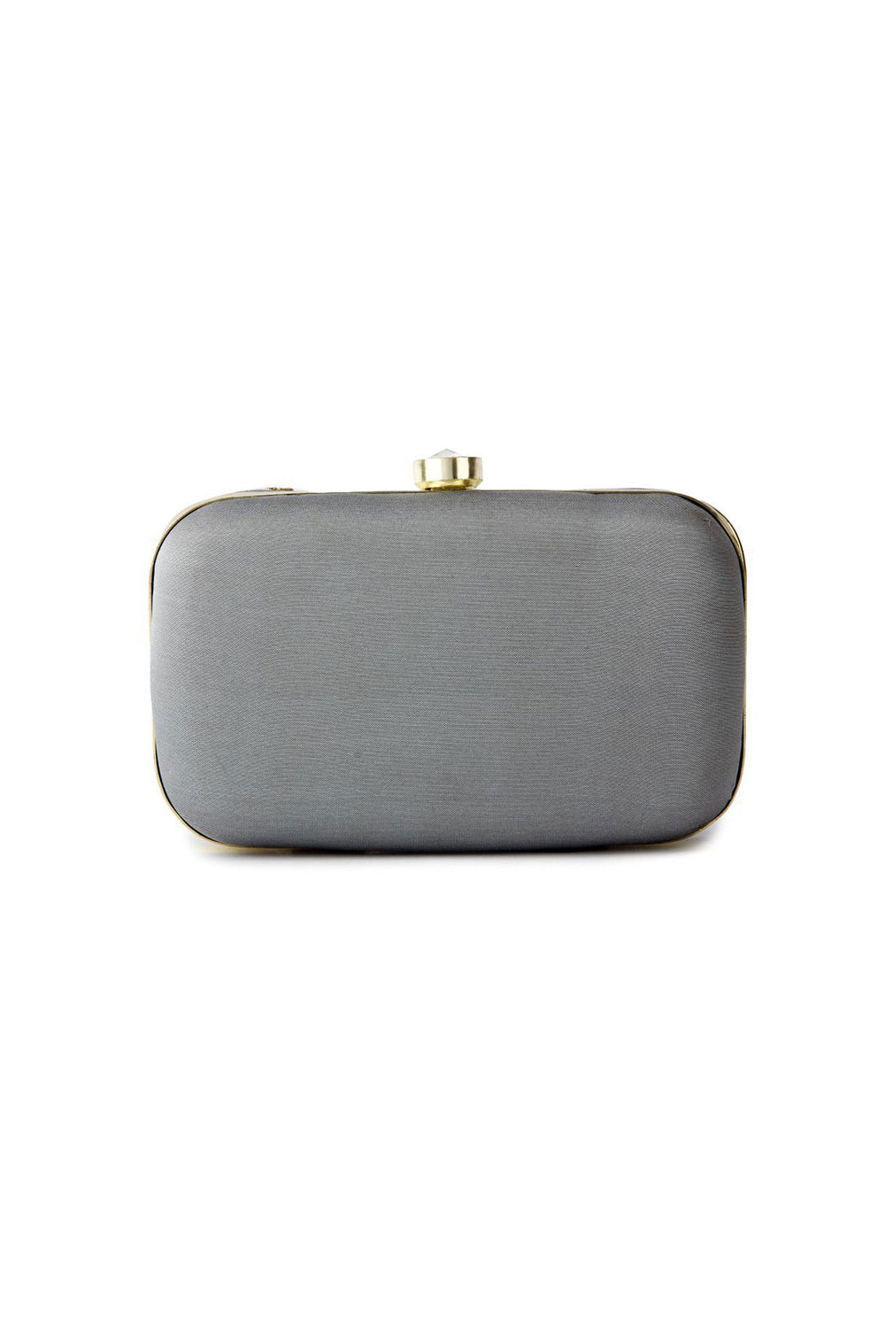 Charming Grey Color Fancy Fabric Embroidered Clutch | Buy Online India