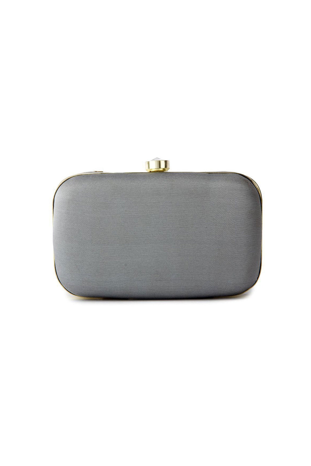 Charming Grey Color Fancy Fabric Embroidered Clutch | Buy Online India