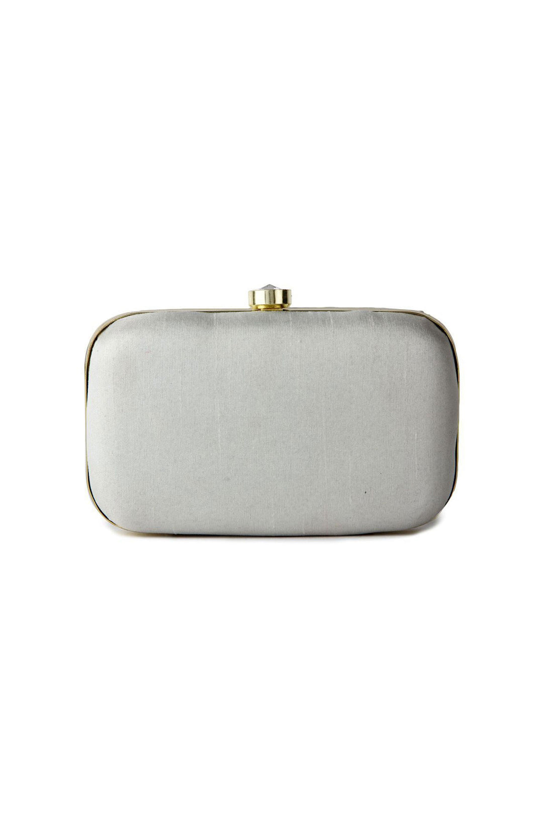 Delicate Fancy Fabric Embroidered Grey Color Clutch | Buy Online India