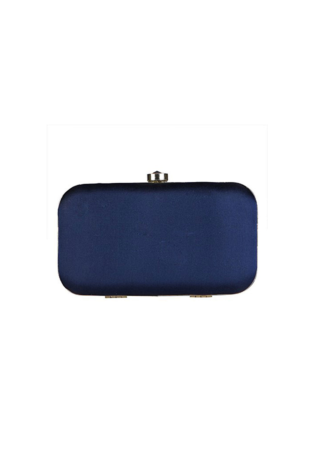 Stunning Embroidered Fancy Fabric Clutch In Navy Blue Color | Buy Online India