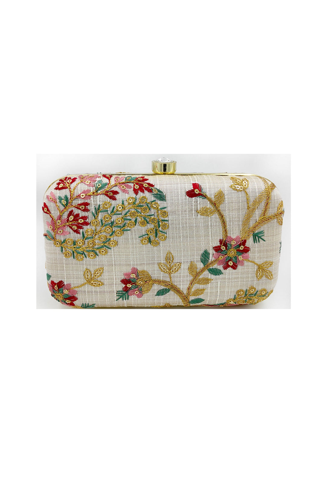 Beguiling Party Style White Color Fancy Fabric Clutch Purses | Buy Online India