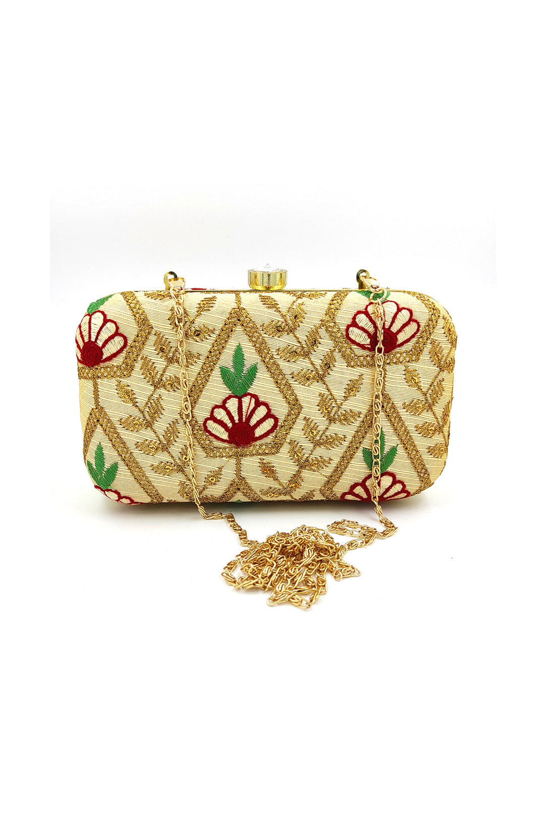 Tempting Fancy Fabric Cream Color Clutch Purses | Buy Online India