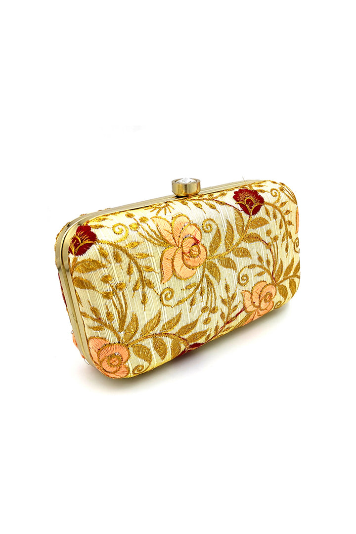 Classic Party Style White Color Clutch Purses In Fancy Fabric | Buy Online India