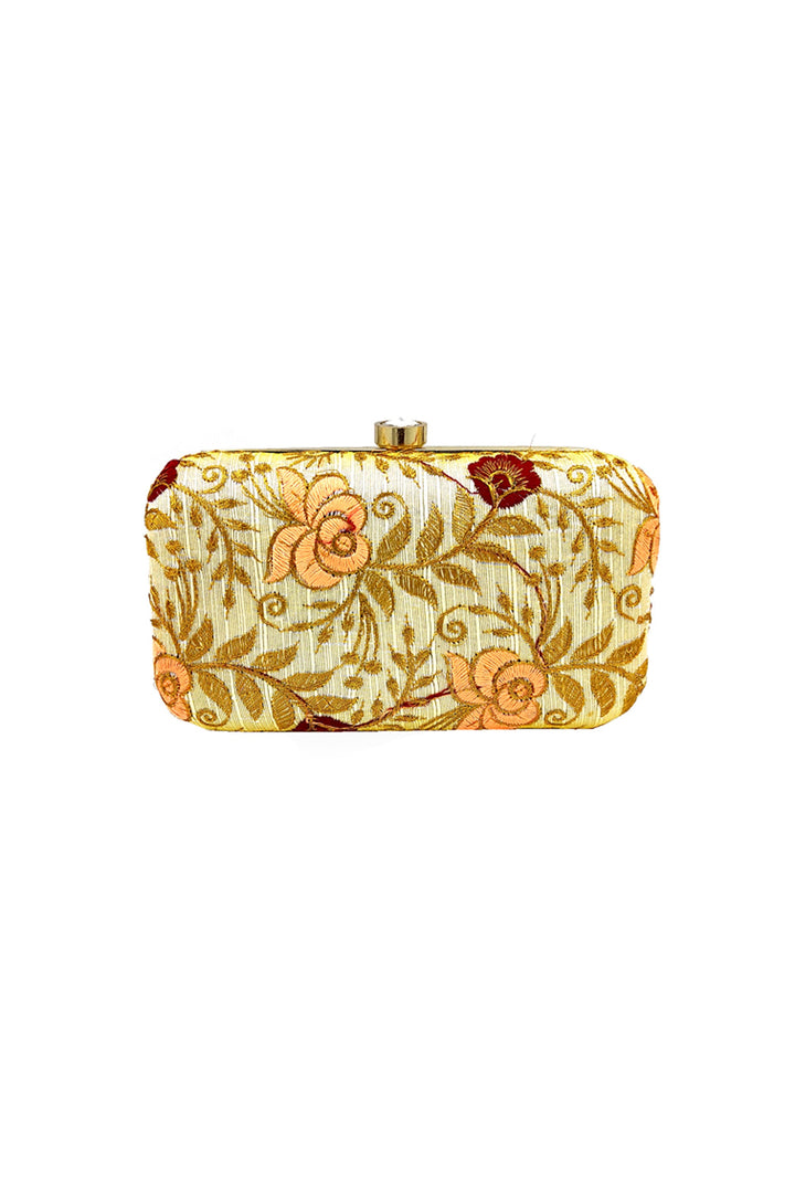 Classic Party Style White Color Clutch Purses In Fancy Fabric | Buy Online India
