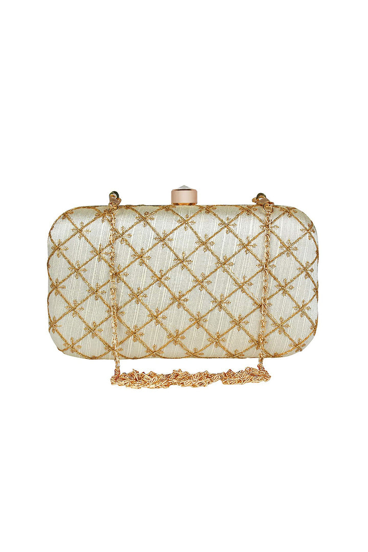 Party Style White Color Fancy Fabric Beauteous Clutch Purses | Buy Online India