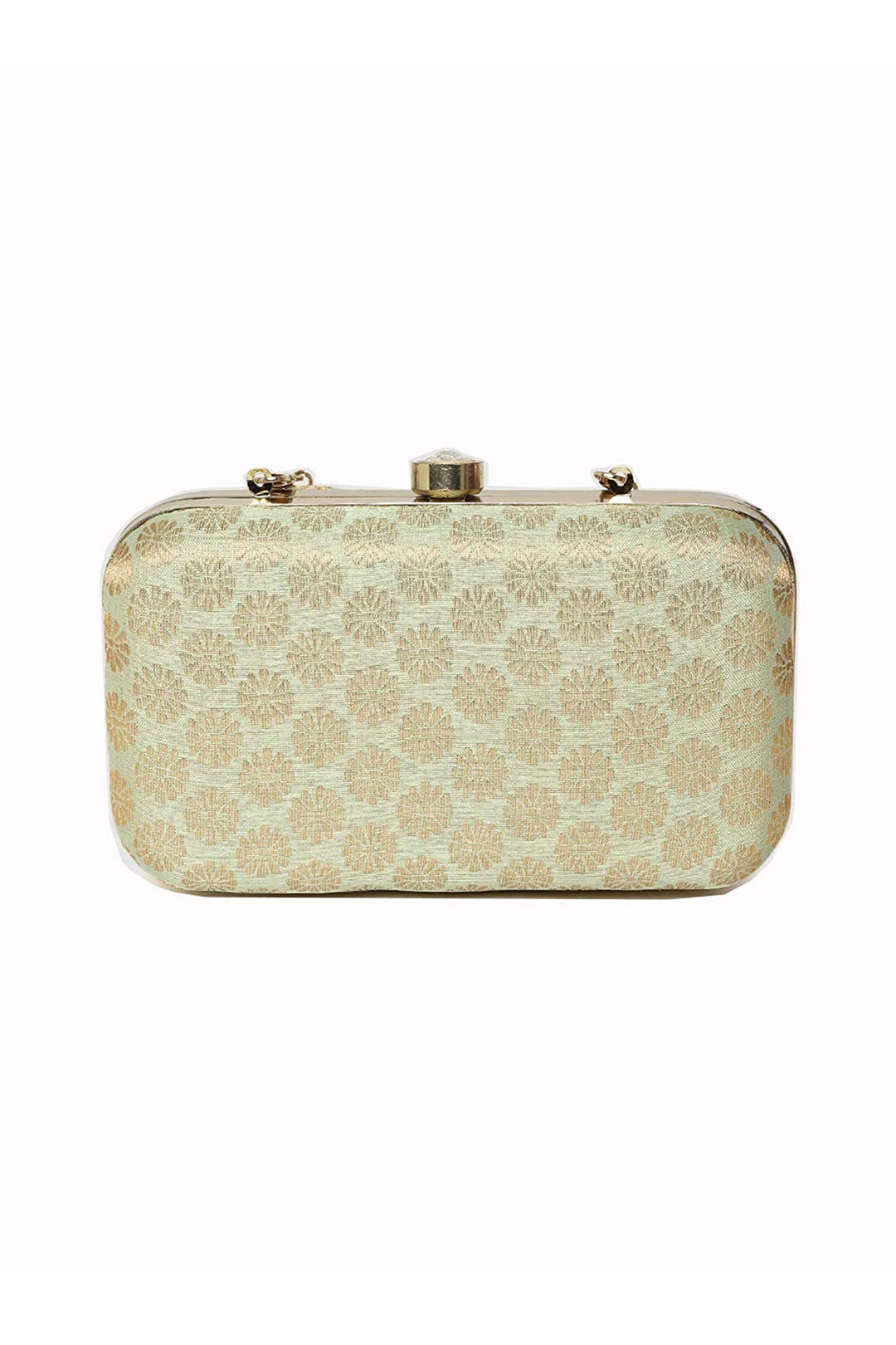 Tempting Fancy Fabric Sea Green Color Party Style Clutch | Buy Online India