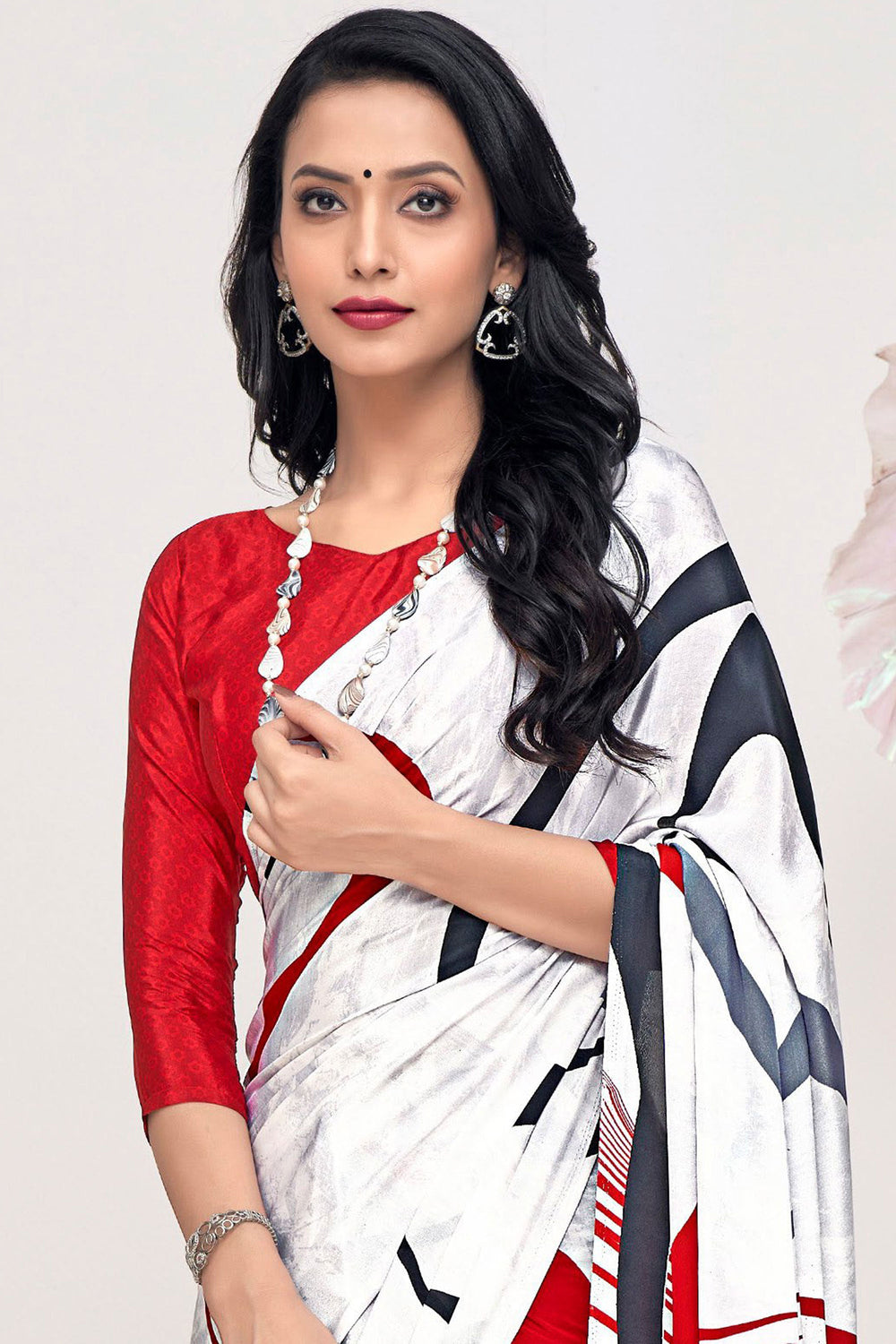 Multi Color Crepe Silk Fabric Coveted Printed Saree | Buy Online India
