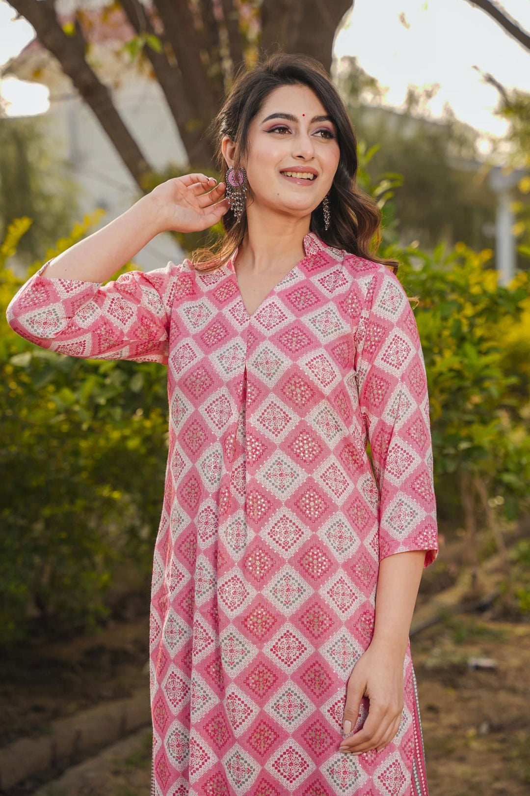 Pink Color Enthralling Digital Printed Work Kurti With Bottom In Rayon Fabric | Buy Online India