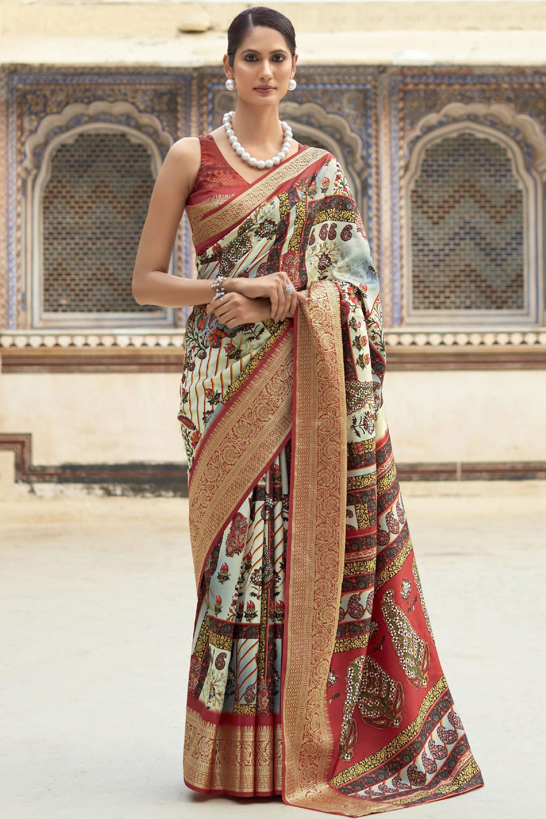 Multi Color Viscose Fabric Sangeet Wear Luminous Saree | Buy Online India