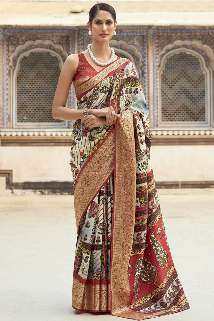 Multi Color Viscose Fabric Sangeet Wear Luminous Saree | Buy Online India