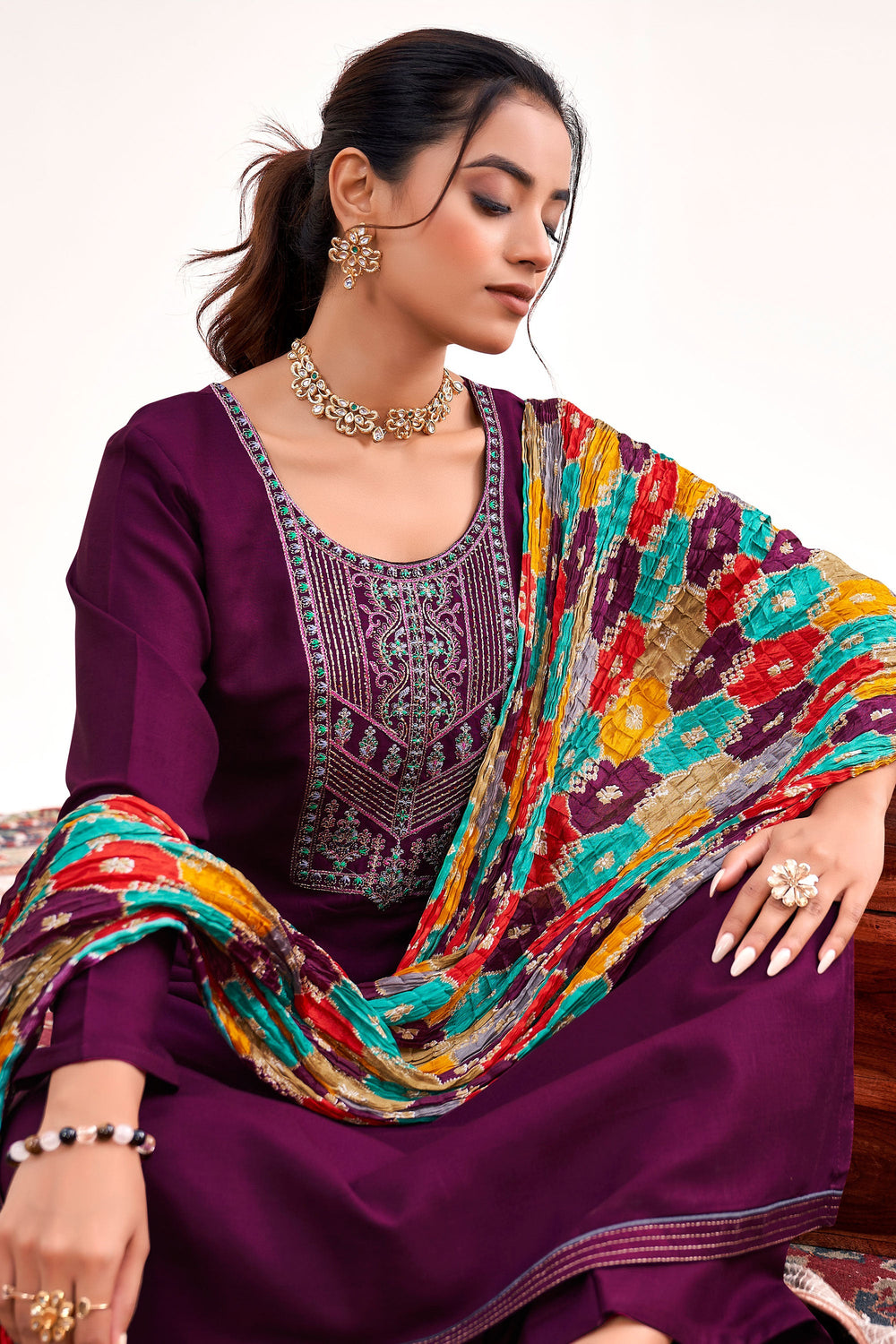 Rayon Fabric Purple Color Casual Winsome Salwar Suit | Buy Online India