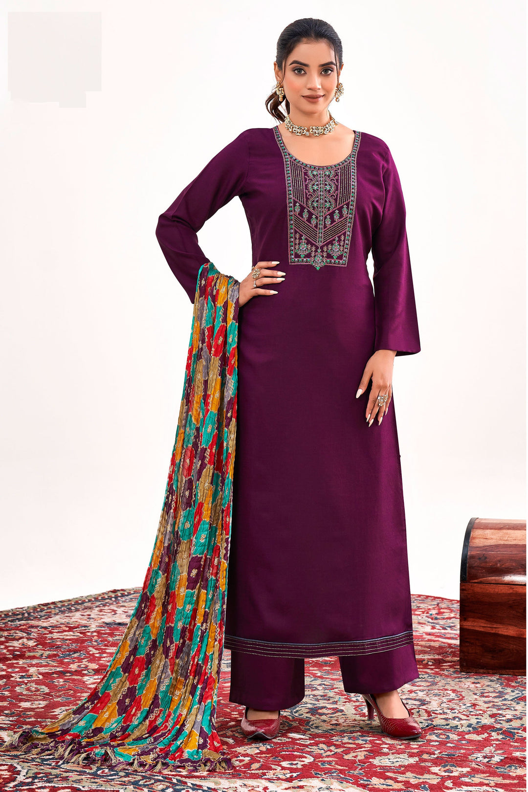 Rayon Fabric Purple Color Casual Winsome Salwar Suit | Buy Online India