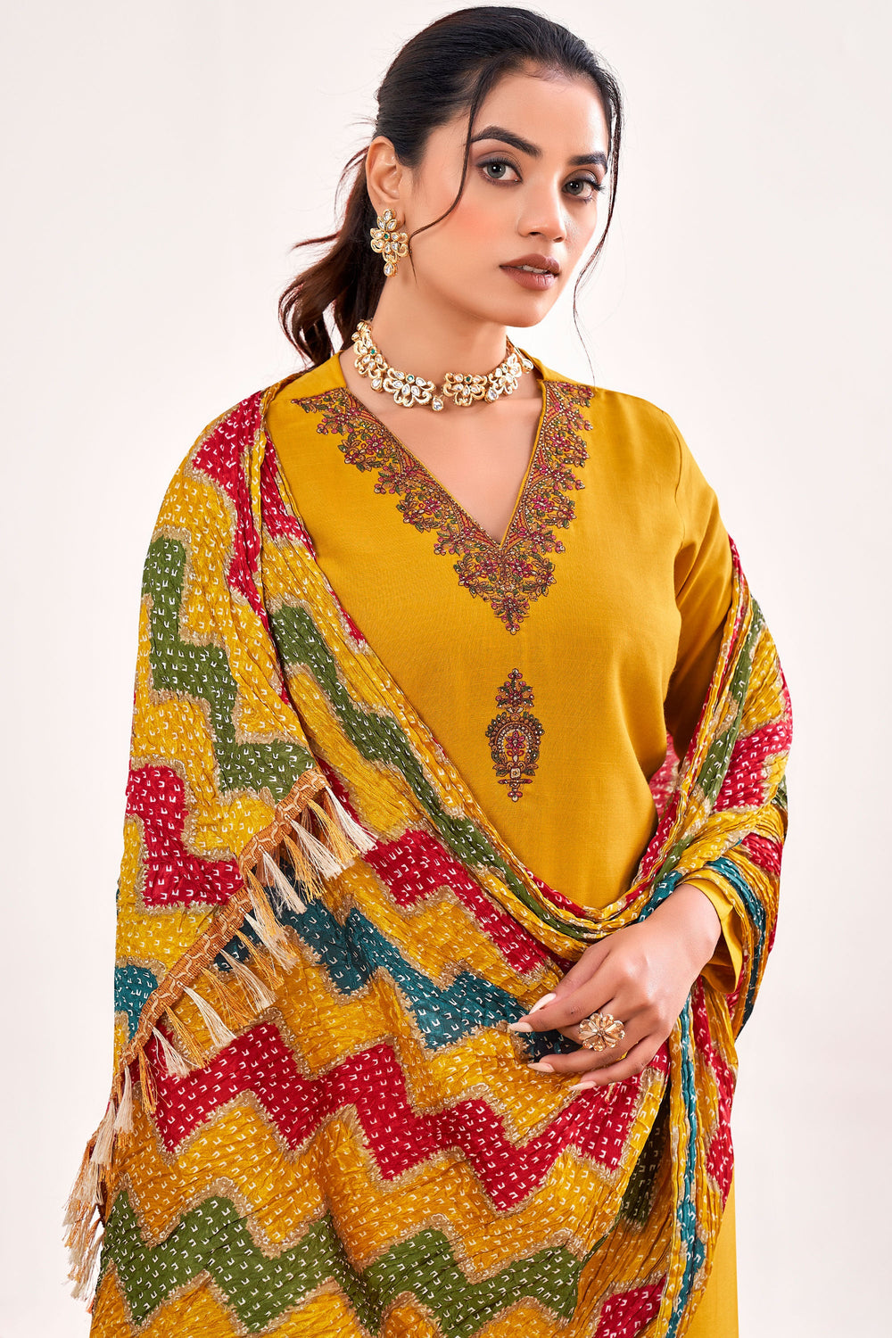 Yellow Color Rayon Fabric Casual Tempting Salwar Suit | Buy Online India